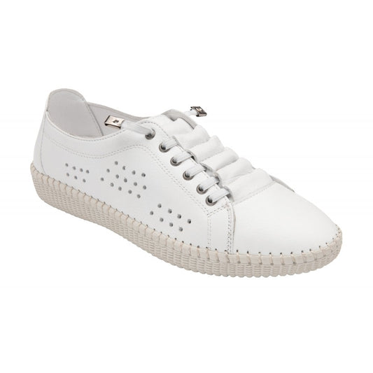 Lotus Kamari Women's Slip On Leather Casual Shoe White